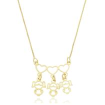 Colar Canga Coração Pingente Três Meninas Banhado a Ouro 18K Colar Canga Coração Pingente Três Meninas Banhado a Ouro 18K