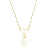 Colar Canga Coração Pingente Um Menino Banhado a Ouro 18K Colar Canga Coração Pingente Um Menino Banhado a Ouro 18K
