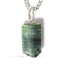 Colar Canudo Esmeralda Pedra Natural Pino Prata 950 Colar Canudo Esmeralda Pedra Natural Pino Prata 950