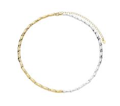 COLAR CANUTILHOS BANHADO EM DOIS TONS - Ouro e Ródio Branco