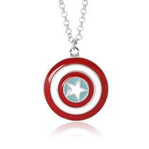 Colar Capitão América Escudo Marvel Vingadores Pingente Geek Nerd Acessório Gamer Presente