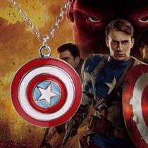 Colar Capitão América Escudo Marvel Vingadores Pingente Geek Nerd Acessório Presente Criativo