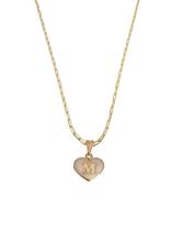 Colar Cartier 45Cm Coração Branco Letra M Banhado Ouro 18K