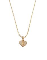 Colar Cartier 60Cm Coração Branco Letra N Banhado Ouro 18K