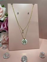 colar casal folheado a ouro 18k