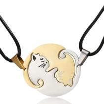 Colar Casal Yin Yang Gatinhos Duplo Amor Presente Namorados Colar Casal Yin Yang Gatinhos Duplo Amor Presente Namorados