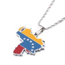 Colar CB Gold Jelwery Venezuela Map Flag banhado a ouro 24K