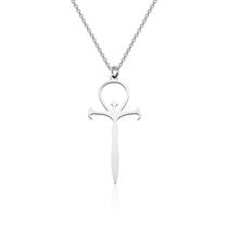 Colar CENWA Vampire Ankh com pingente em aço inoxidável 46cm