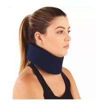 Colar Cervical Alivio Na Dor Pescoço Coluna Azul Escuro Adesivo Com Fecho (Tamanho G)