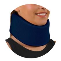 Colar Cervical Suporte Espuma Malha Azul Conforto Bem-Estar