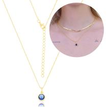 Colar Céu Azul Corrente Feminina Ouro18k Prata925 Garantia Vitalícia