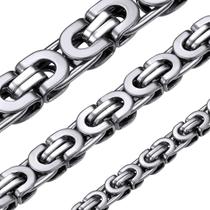 Colar Chains/House, aço inoxidável bizantino, 8 mm, 66 cm, homens Colar Chains/House, aço inoxidável bizantino, 8 mm, 66 cm, homens