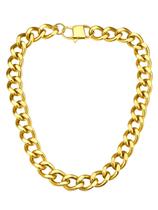 Colar ChainsHouse Cuban Link Chunky Gold em Aço Inoxidável