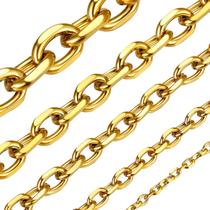 Colar ChainsHouse Gold Cable Link Chain 7 mm 60 cm para homens Colar ChainsHouse Gold Cable Link Chain 7 mm 60 cm para homens