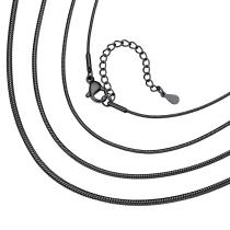 Colar ChainsHouse Snake Chain 1,5 mm em aço inoxidável preto Colar ChainsHouse Snake Chain 1,5 mm em aço inoxidável preto