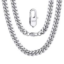 Colar ChainsPro Cuban Link em aço inoxidável de 10 mm para homens