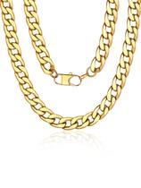 Colar ChainsPro Mens Chunk Gold ChainsPro, corrente 12 mm, banhada a ouro 18 quilates