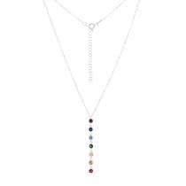 Colar Chakras Zircônias em Prata 925