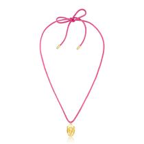 Colar Chapéu no Cordão de Algodão Revestido em Ouro