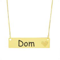 Colar Chapinha Coração Gravação Personalizada Nome Dom Banhado Ouro 18K - 999006176 Colar Chapinha Coração Gravação Personalizada Nome Dom Banhado Ouro 18K - 999006176