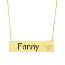 Colar Chapinha Coração Gravação Personalizada Nome Fanny Banhado Ouro 18K - 999006315