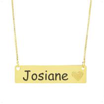 Colar Chapinha Coração Gravação Personalizada Nome Josiane Banhado Ouro 18K - 999006376