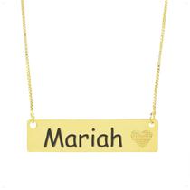 Colar Chapinha Coração Gravação Personalizada Nome Mariah Banhado Ouro 18K - 999006424 Colar Chapinha Coração Gravação Personalizada Nome Mariah Banhado Ouro 18K - 999006424