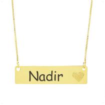 Colar Chapinha Coração Gravação Personalizada Nome Nadir Banhado Ouro 18K - 999006436