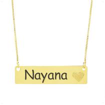 Colar Chapinha Coração Gravação Personalizada Nome Nayana Banhado Ouro 18K - 999006444 Colar Chapinha Coração Gravação Personalizada Nome Nayana Banhado Ouro 18K - 999006444