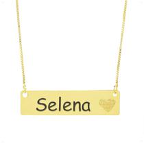 Colar Chapinha Coração Gravação Personalizada Nome Selena Banhado Ouro 18K - 999006462