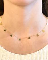 Colar Chapinhas Redonda Ouro 18k e Corrente URK470