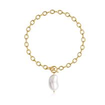 Colar CHESKY banhado a ouro 14K Chunky com pérola de água doce