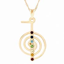 Colar Cho-Ku-Rei Chakras Símbolo do Reiki Yoga 25x43mm - Sunshine Cristais