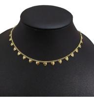 Colar Chocker Coração F. Ouro 18k Dourado Semi Joia 40 Cm Colar Chocker Coração F. Ouro 18k Dourado Semi Joia 40 Cm