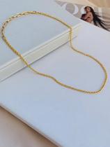 Colar Chocker Corrente Unissex folheado a Ouro Elo português Colar Chocker Corrente Unissex folheado a Ouro Elo português