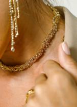 Colar chocker cristais de zircônia