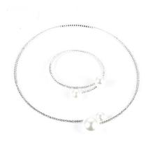 Colar Chocker E Pulseira Riviera Strass Pérola Noiva Festa Colar Chocker E Pulseira Riviera Strass Pérola Noiva Festa