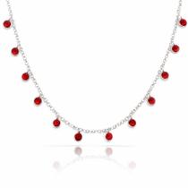 Colar Chocker Elo Portugues Pedra Zirconia Prata 925 Colar Chocker Elo Portugues Pedra Zirconia Prata 925