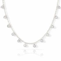 Colar Chocker Elo Portugues Pedra Zirconia Prata 925 Colar Chocker Elo Portugues Pedra Zirconia Prata 925