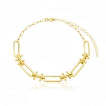 Colar Chocker Elos Retangulares - Banhado em Ouro 18k