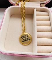 Colar chocker escrita Confio Aceito Agradeço verniz italiano