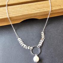 Colar Chocker Feminino Folheado Prata 925 Escama Pérola