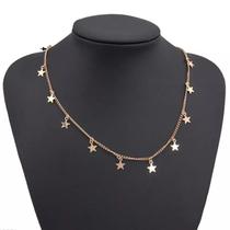 Colar Chocker Gargantilha Estrelas Pingente Colar Chocker Gargantilha Estrelas Pingente