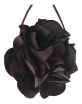 Colar Chocker Gargantilha Rosa Flor Em Tecido Tendencia Moda