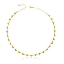 Colar Chocker Mini Corações - Banho Ouro 18k