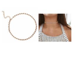 Colar Chocker Modelo Bolinhas Folheado