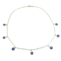 Colar Chocker Olho Grego Azul Prata Legitima 925 Colar Chocker Olho Grego Azul Prata Legitima 925