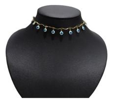 Colar Chocker Olho Grego Folheado A Ouro 18k Semi Joia