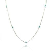 Colar Chocker Pedra Zirconia Azul Claro Prata Legitima 925