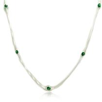 Colar Chocker Pedra Zirconia Verde Prata Legitima 925 / 40 / Prata 925